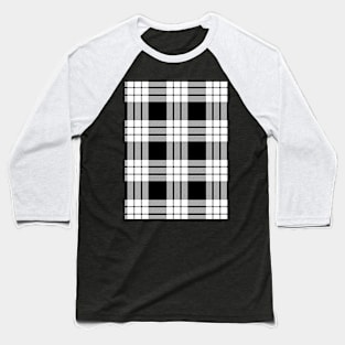MacFarlane Black & White Plaid Tartan Scottish Baseball T-Shirt